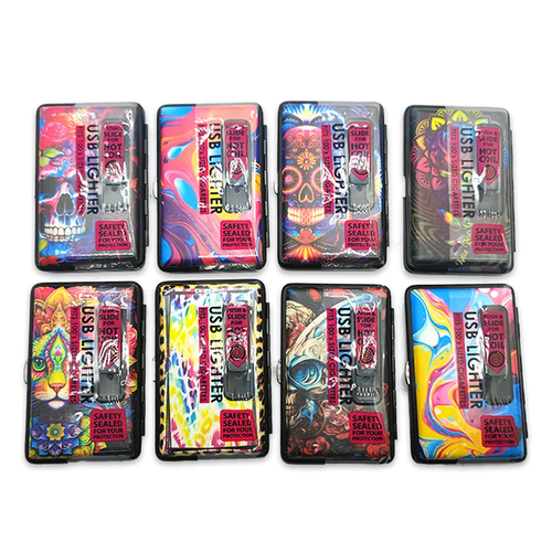 100s Cigarette Case with USB Coil Lighter - 8 Pieces Per Retail Ready Display  24362 SMOKEZILLA