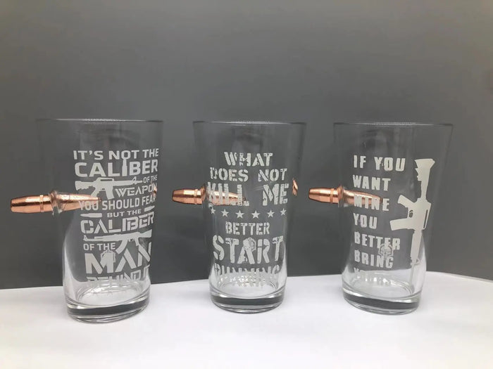 16 oz Tac Gear Bullet Patriotic Pint Glass - 6 Pieces Per Retail Ready Display 23151 TAC GEAR