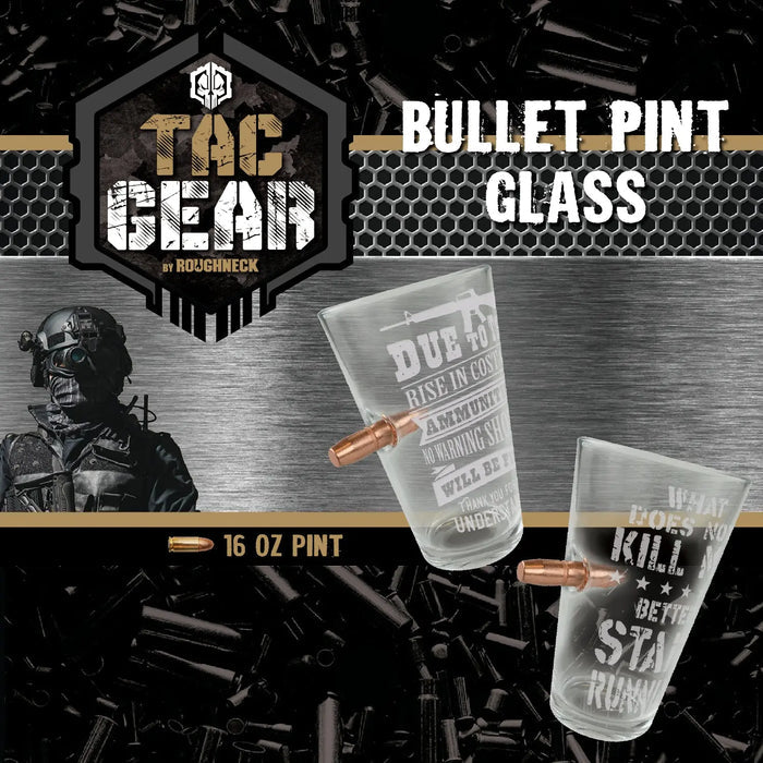 16 oz Tac Gear Bullet Patriotic Pint Glass - 6 Pieces Per Retail Ready Display 23151 TAC GEAR