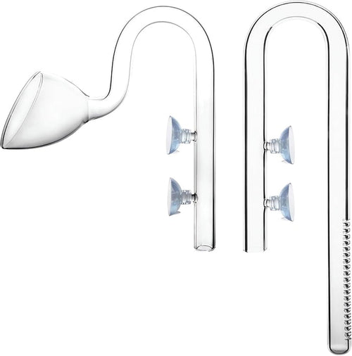 17mm glass lilly pipe with skimmer inflow and outflow combo