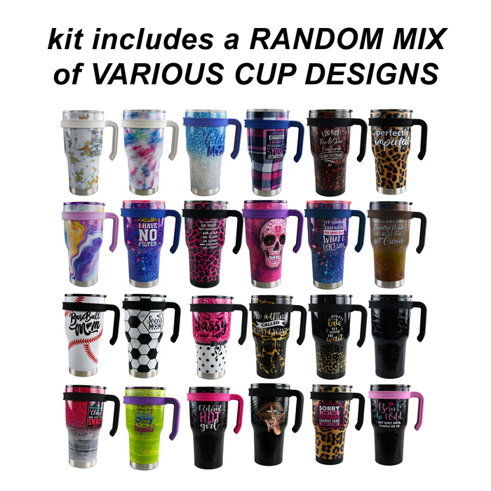 30 oz Insulated Stainless-Steel Cup with Handle and Straw Assortment - 17 Pieces Per Pack 88530 ROUGHNECK