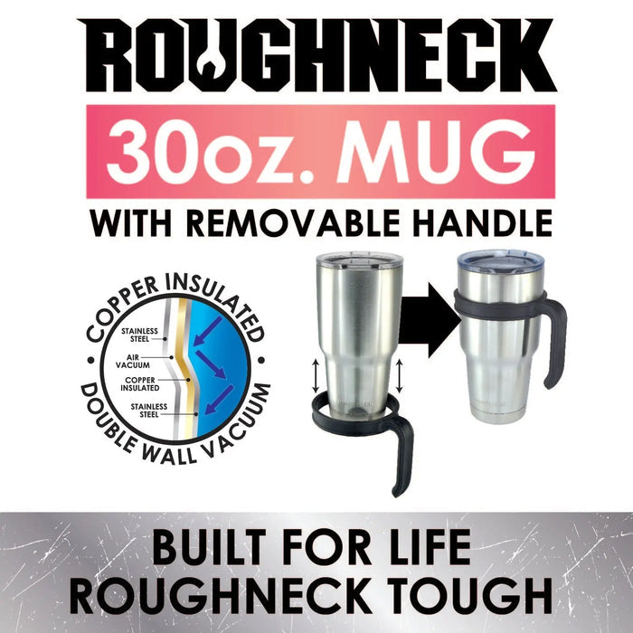 30 oz Insulated Stainless-Steel Cup with Handle and Straw Assortment - 17 Pieces Per Pack 88530 ROUGHNECK