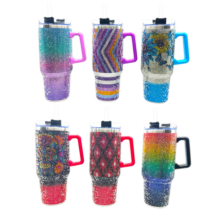 40 oz Insulated Rhinestone Cup - 6 Pieces Per Retail Ready Display 24911 ROUGHNECK