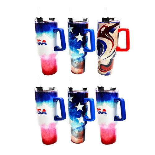 40 oz Stainless-Steel Insulated Patriotic Printed Cups - 6 Pieces Per Retail Ready Display 41686 ROUGHNECK