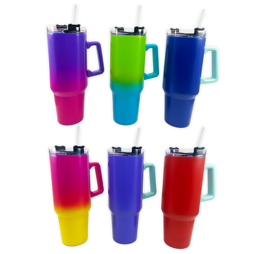40oz Insulated Stainless-Steel Color Ombre Printed Cup Mix D - 6 Pieces Per Retail Ready Display 24780 NOVELTY INC