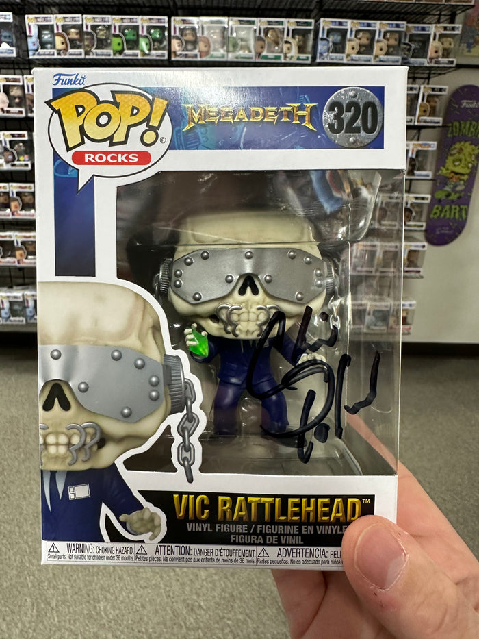 Funko Pop Megadeth Vic Rattlehead Autographed by Chris Poland