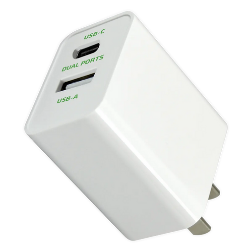 AC Wall Charger Dual USB / USB-C Ports with USB-C to Lightning Charging Cable 20 Watts - 3 Pieces Per Set 24612 GADGET GEAR