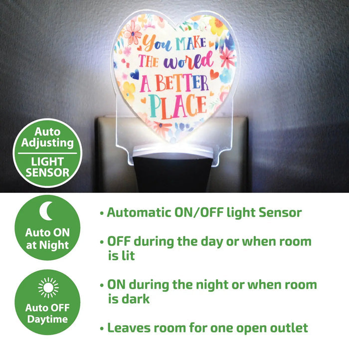 Auto On/Off Sensor Night Light AC Wall - 6 Pieces Per Retail Ready Display 25122 GADGET GEAR