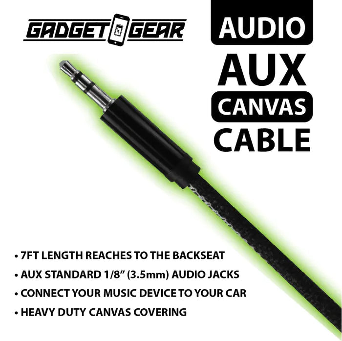 Auxiliary Audio Cable 7FT - 12 Pieces Per Retail Ready Display 23496 GADGET GEAR