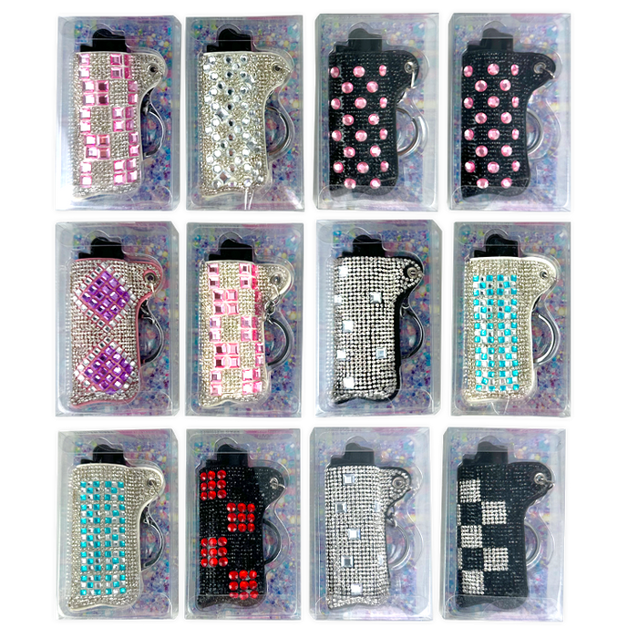 Bling Rhinestone Lighter Case - 12 Pieces Per Retail Ready Display 26101