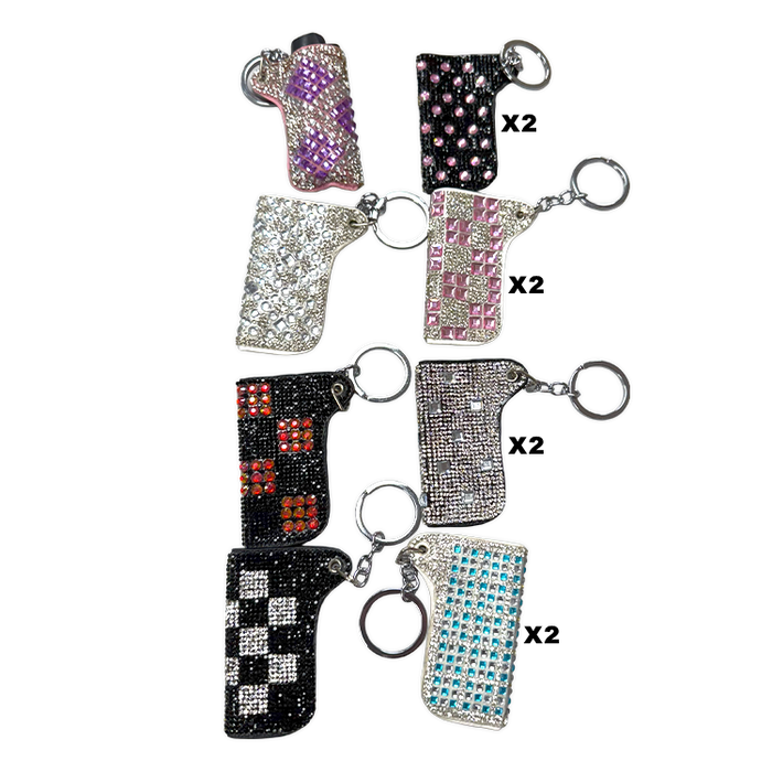 Bling Rhinestone Lighter Case - 12 Pieces Per Retail Ready Display 26101