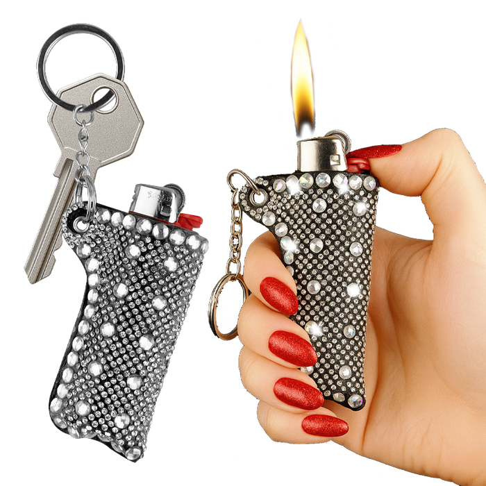 Bling Rhinestone Lighter Case - 12 Pieces Per Retail Ready Display 26101