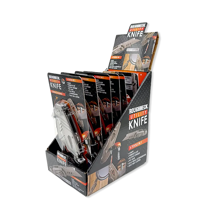 Box Cutter Knife Blade - 6 Pieces Per Retail Ready Display 25848 ROUGHNECK