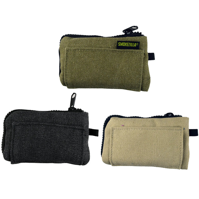 Canvas Accessories Smoker's Pouch with Zipper - 6 Pieces Per Retail Ready Display 22859 SMOKEZILLA