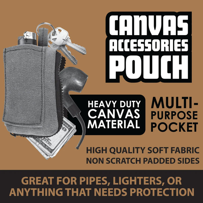 Canvas Accessories Smoker's Pouch with Zipper - 6 Pieces Per Retail Ready Display 22859 SMOKEZILLA