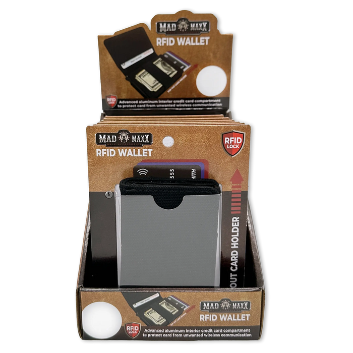 Canvas RFID Block Slim Wallet - 6 Pieces Per Retail Ready Display 23746 ROUGHNECK