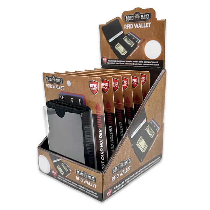 Canvas RFID Block Slim Wallet - 6 Pieces Per Retail Ready Display 23746 ROUGHNECK