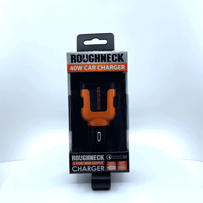 Car Charger Dual Port USB / USB-C 40 Watts - 6 Pieces Per Retail Ready Display 23247 ROUGHNECK
