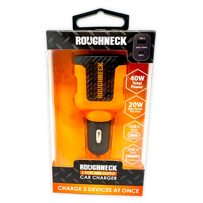Car Charger Dual USB / USB-C Ports 20 Watts - 3 Pieces Per Pack 24587 ROUGHNECK