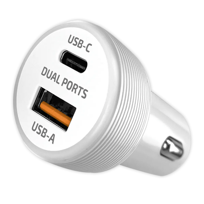 Car Charger Dual USB / USB-C Ports with USB-C to Lightning Charging Cable Set 20 Watts - 3 Pieces Per Pack 24607 GADGET GEAR