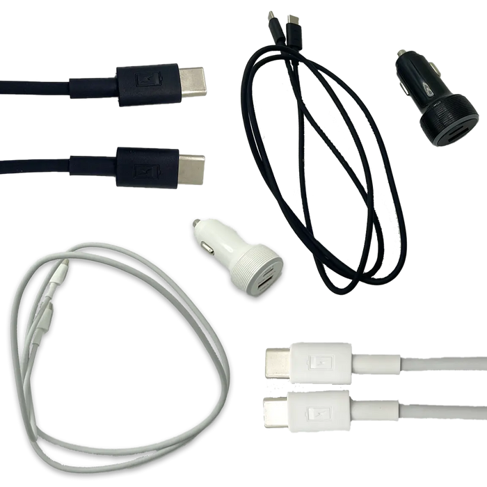 Car Charger Dual USB / USB-C Ports with USB-C to USB-C Charging Cable 20 Watts - 3 Pieces Per Pack 24608 GADGET GEAR