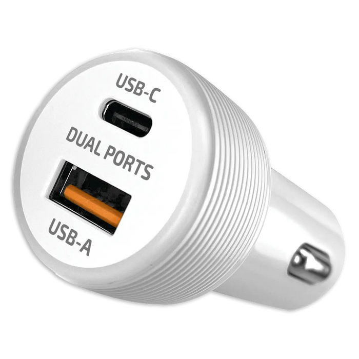 Car Charger Dual USB / USB-C Ports with USB-C to USB-C Charging Cable 20 Watts - 3 Pieces Per Pack 24608 GADGET GEAR
