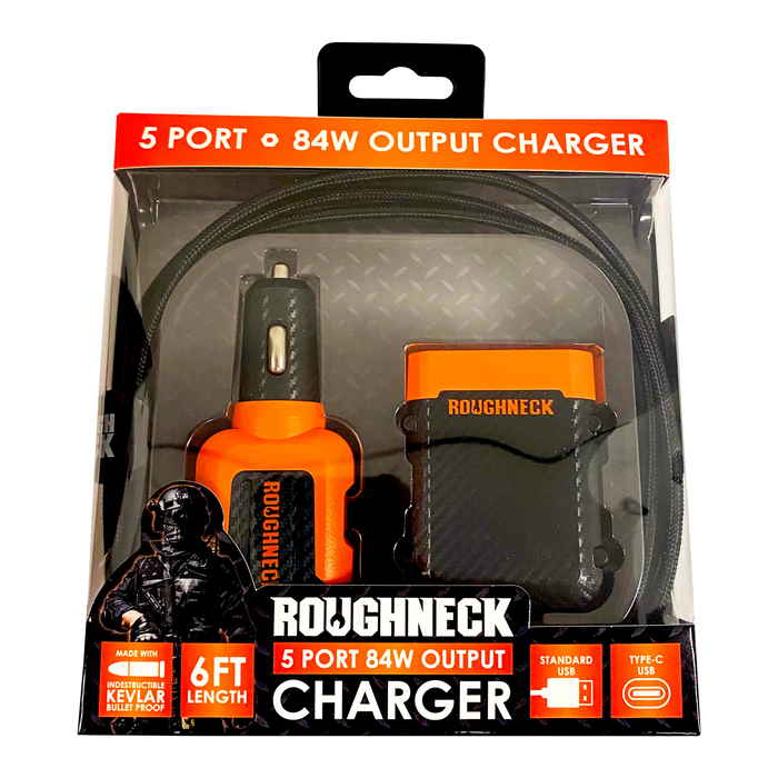 Car Charger Multi-Port Backseat Extender - 4 Pieces Per Retail Ready Display 22914 ROUGHNECK
