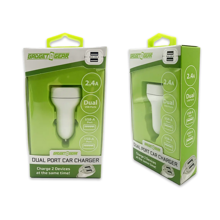 Car Charger with Dual USB Ports 2.4 Amp - 3 Pieces Per Pack 24632 GADGET GEAR