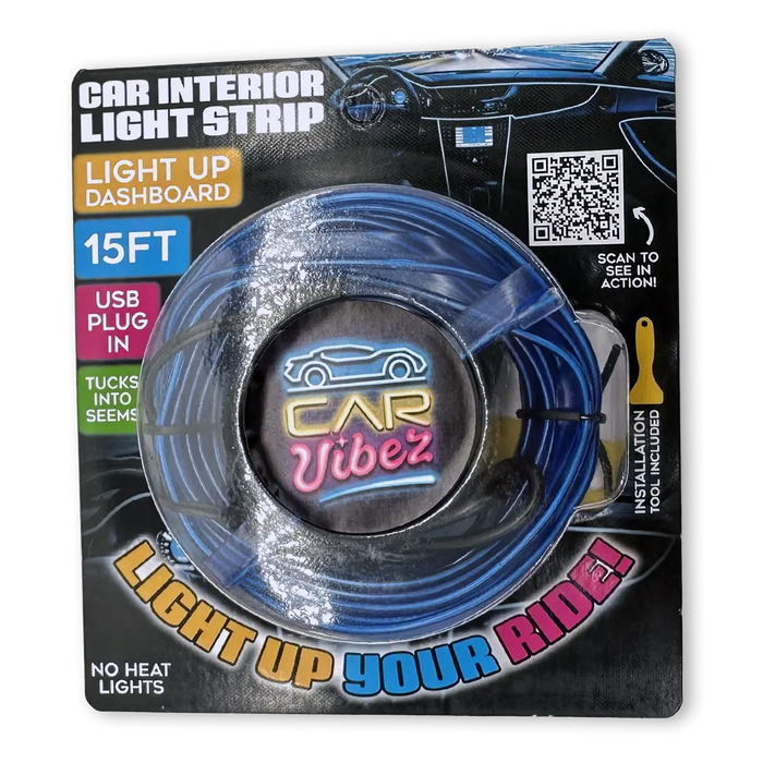 Car Interior Light Strip USB - 6 Pieces Per Retail Ready Display 23698 CAR VIBEZ