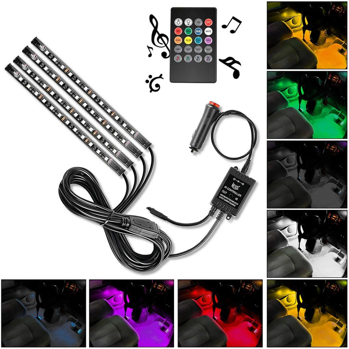 Car Mood Lighting with Remote Control - 6 Pieces Per Retail Ready Display 23307 CAR VIBEZ