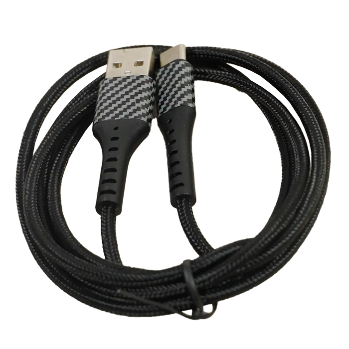 Charging Cable Carbon Fiber USB to USB-C 4FT 3 Amp - 3 Pieces Per Pack 24575 CAR VIBEZ