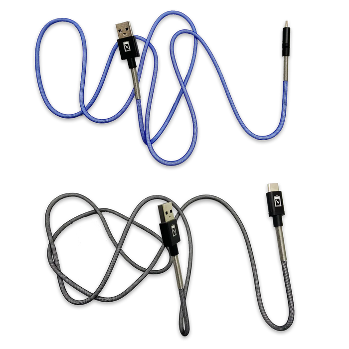 Charging Cable Indestructible USB to USB-C 4FT 2.4 Amp - 3 Pieces Per Pack 24613 GADGET GEAR