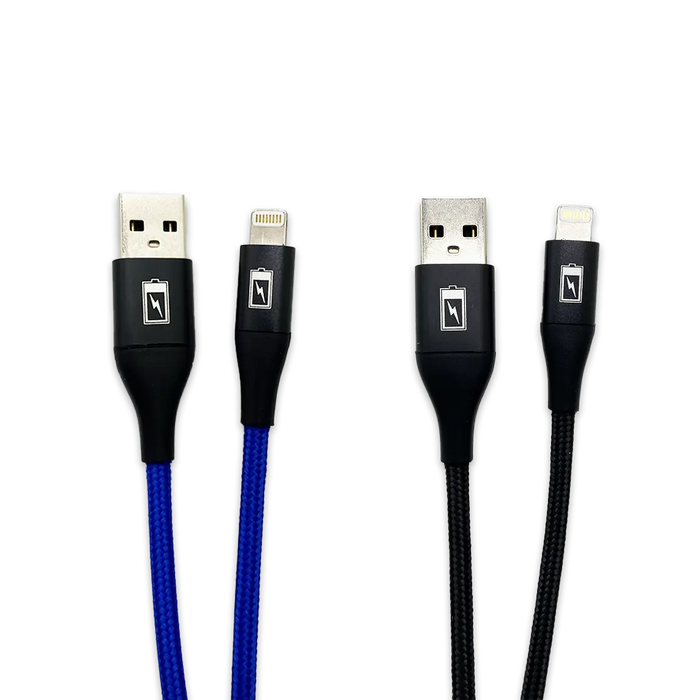 Charging Cable Nylon Braided USB to Lightning 4FT 2.4 Amp - 3 Pieces Per Pack 24603 GADGET GEAR