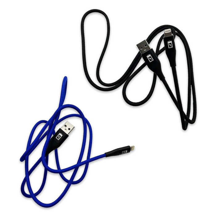 Charging Cable Nylon Braided USB to Lightning 4FT 2.4 Amp - 3 Pieces Per Pack 24603 GADGET GEAR