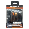 Charging Cable Roughneck Soft Cloth USB to Lightning 10FT 2.4 Amp - 4 Pieces Per Retail Ready Pack 41594 ROUGHNECK