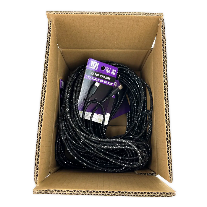 Charging Cable USB-C-to-USB-C 10FT 2 Amp - 8 Pieces Per Pack 41767 NOVELTY INC