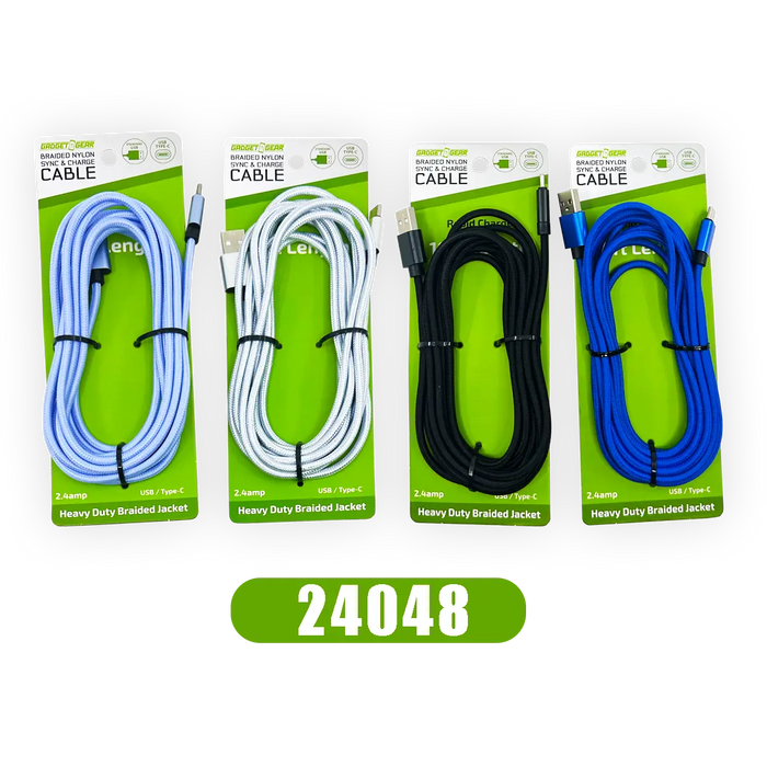 Charging Cable Wing Rack Assortment 10FT - 10 Pieces Per Pack 88482 GADGET GEAR