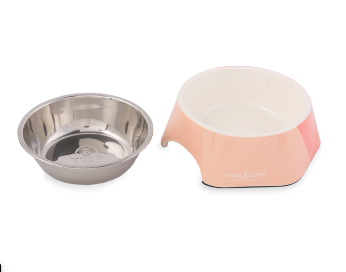 dogs life bowl melamine pink m