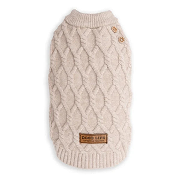 Dogs life cableknit sweater cream S