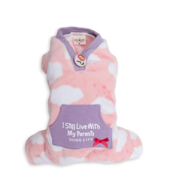 Dogs life cloud with hearts pink xs