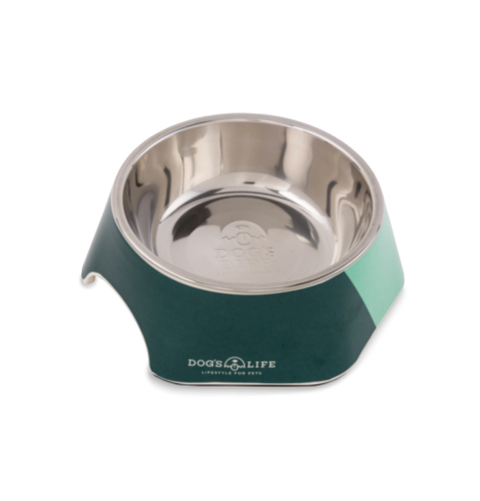 Dogs life dog bowl hexagon melimine steel blue
