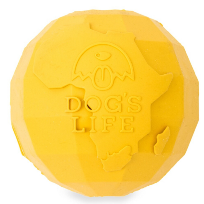 Dogs life natural rubber ball L yellow