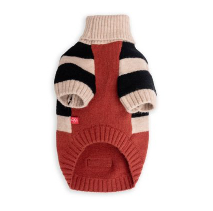 Dogs life polo neck striped brown M