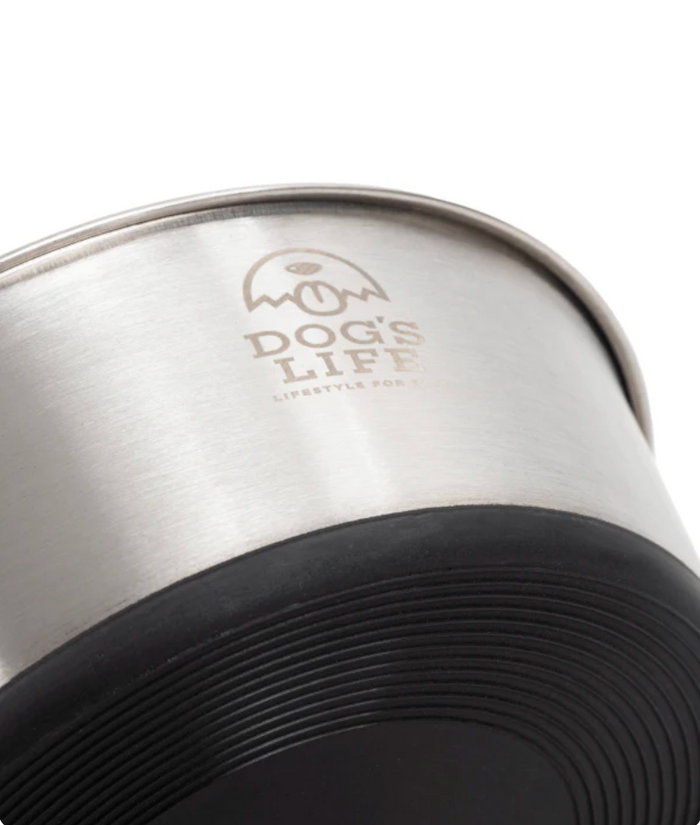 Dogs life stainless steel bowl fuel for adventure black XL