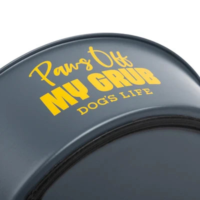 Dogs life stainless steel paws off bowl S