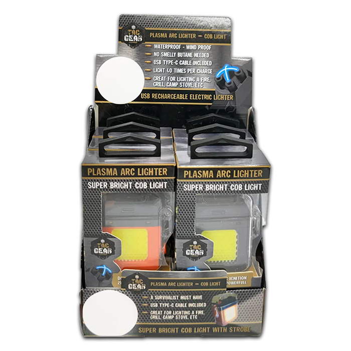 Electric Arch Lighter with COB Light - 6 Pieces Per Retail Ready Display 23847 TAC GEAR