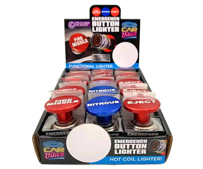 Electric Coil Button Lighter - 12 Pieces Per Retail Ready Display 23577 CAR VIBEZ