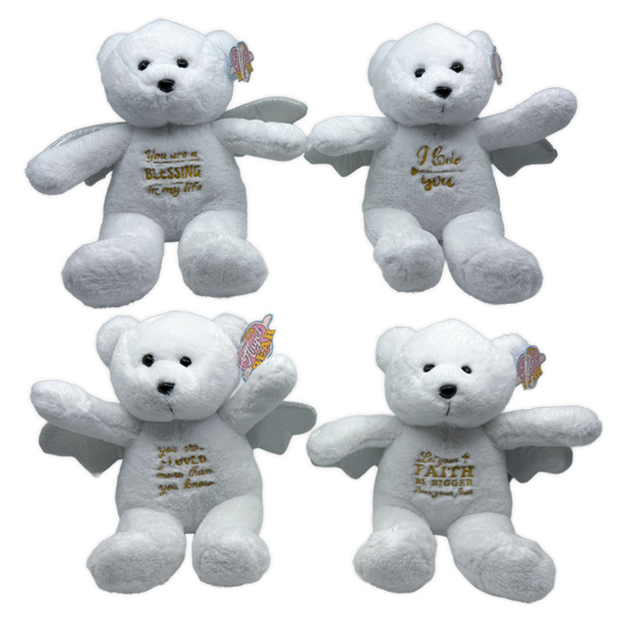 Emotional Support Angel Bear Plush Large - 4 Pieces Per Pack 26451