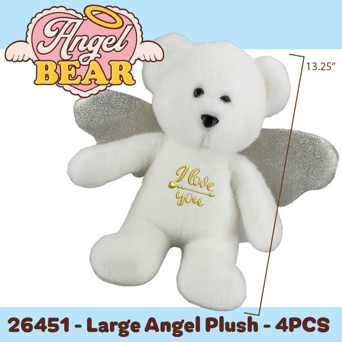 Emotional Support Angel Bear Plush Large - 4 Pieces Per Pack 26451