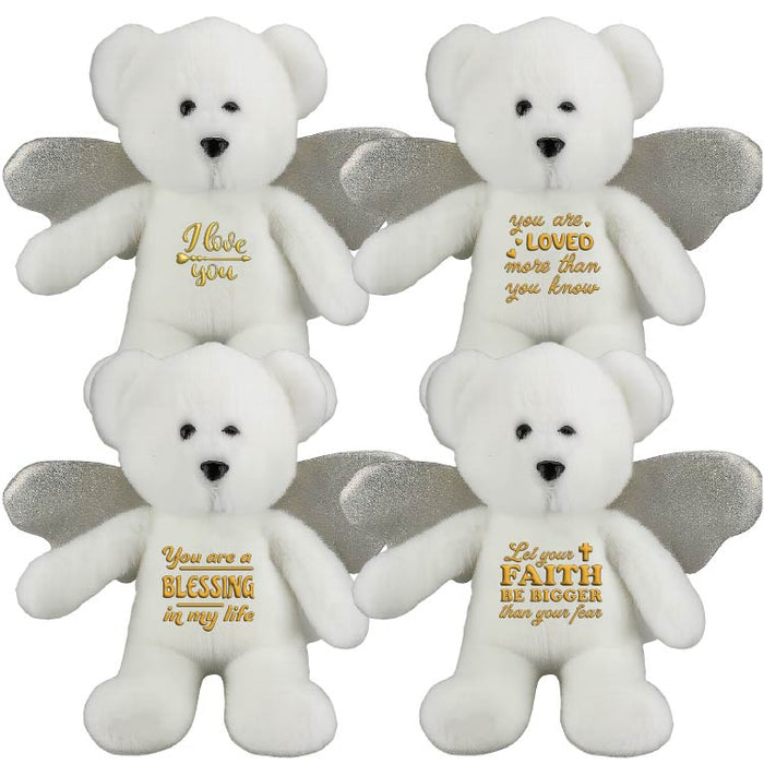 Emotional Support Angel Bear Plush Large - 4 Pieces Per Pack 26451